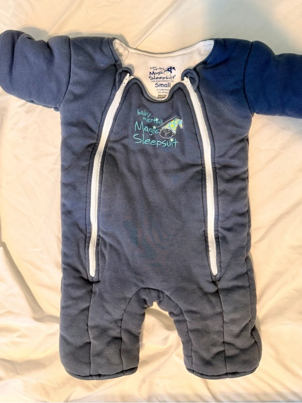 Baby Merlin's Magic Sleepsuit Small in Navy - Cozy One-Piece